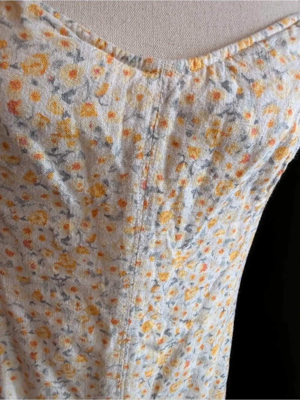 Abercrombie & Fitch Yellow Linen Floral Spaghetti Strap Camisole Dress - Picture 3 of 13